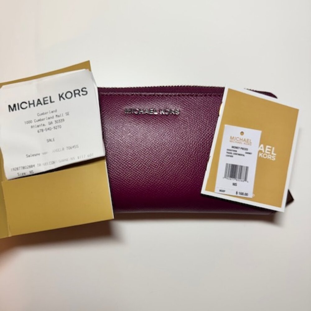 Michael Kors Money Pieces Travel Continental Wallet - Garnet - Picture 7 of 8
